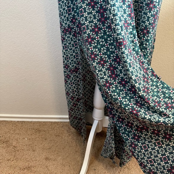 Roxy Start Something Green Pink Strappy Maxi Dress Lightweight Boho Tie Back XL - Picture 5 of 15